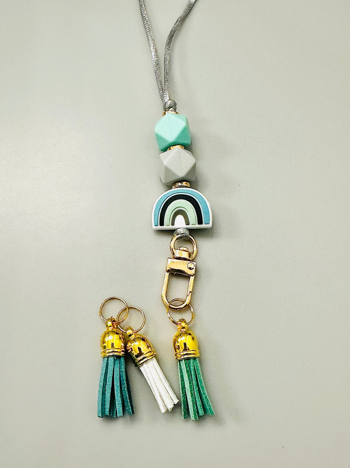 Rainbow Beaded Teacher Lanyard